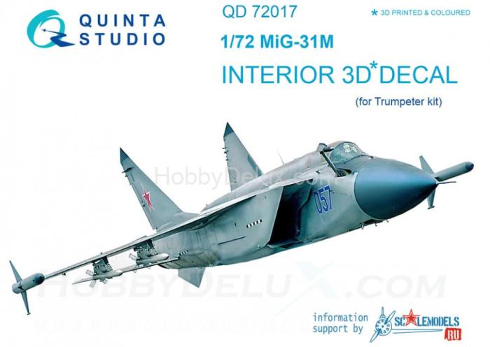 3D Декаль интерьера кабины МиГ-31M QD72017