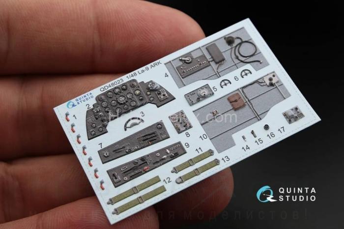 3D Декаль интерьера кабины Ла-9 для модели ARK QD48023