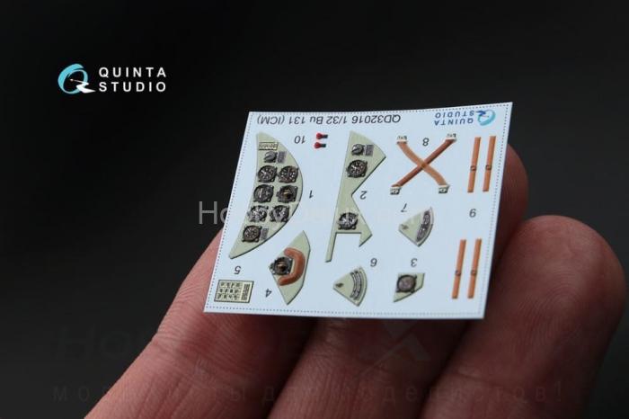 3D Декаль интерьера кабины Bu 131 для модели ICM QD32016