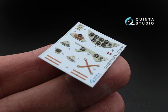 3D Декаль интерьера кабины Bu 131 для модели ICM QD32016