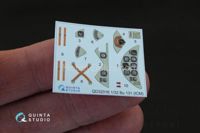 3D Декаль интерьера кабины Bu 131 для модели ICM QD32016