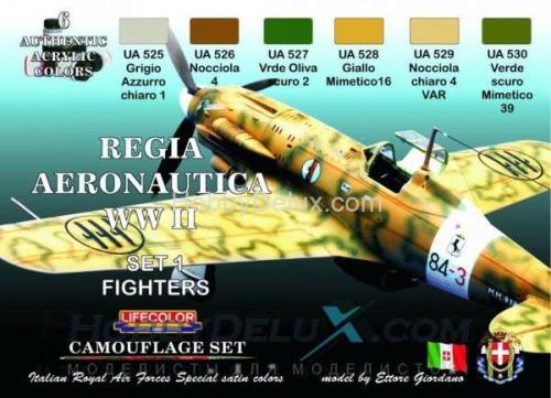 Набор красок Life Color -  REGIA AERONAUTICA WWII COLOURS SET #1 FIGHTERS