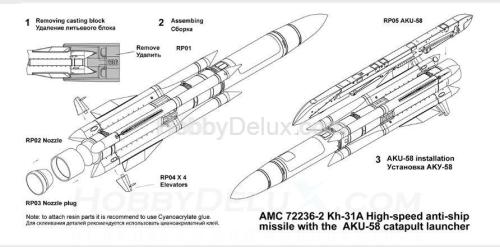 Авиационная управляемая ракета Х-31А с пусковой АКУ-58
