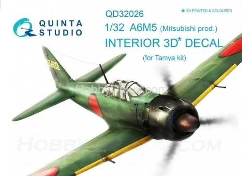3D Декаль интерьера кабины A6M5 Mitsubishi prod. для модели Tamiya