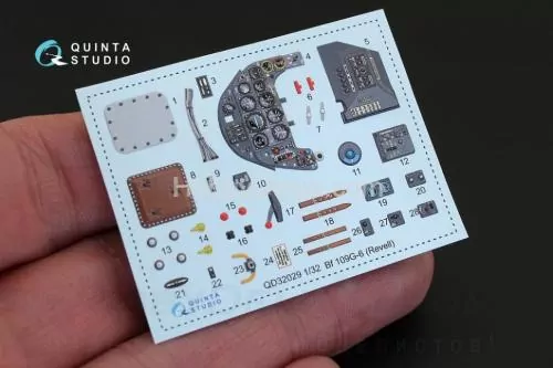 3D Декаль интерьера кабины Bf 109G-6 для модели Revell