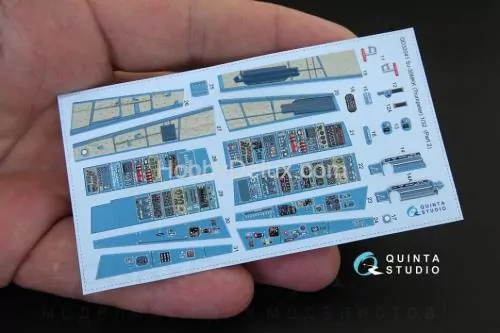 3D Декаль интерьера кабины Су-30МКК для модели Трубач
