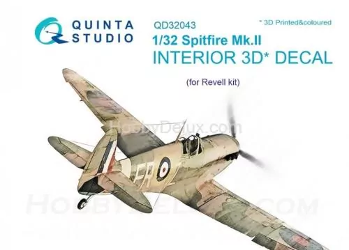 3D Декаль интерьера кабины Spitfire Mk. II для модели Revell