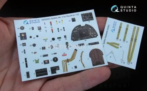 3D Декаль интерьера кабины Spitfire Mk. II для модели Revell