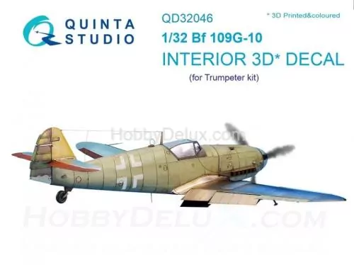 3D Декаль интерьера кабины Bf 109G-10 для модели Трубач