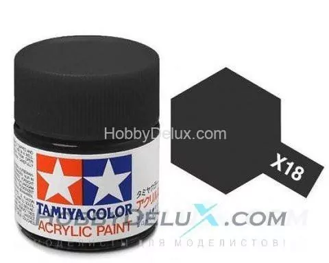 Краска акриловая Tamiya - X-18 Semi Gloss Black