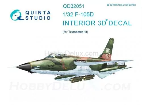 3D Декаль интерьера кабины F-105D для модели Трубач