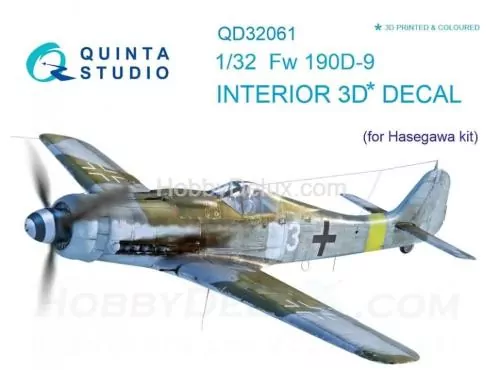 3D Декаль интерьера кабины FW 190D-9 для модели Hasegawa