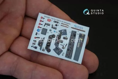 3D Декаль интерьера кабины FW 190D-9 для модели Hasegawa