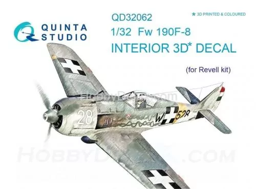 3D Декаль интерьера кабины Fw 190F-8 для модели Revell