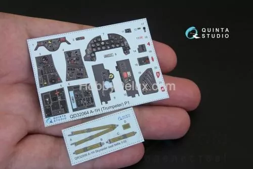 3D Декаль интерьера кабины A-1H Skyraider для модели Трубач