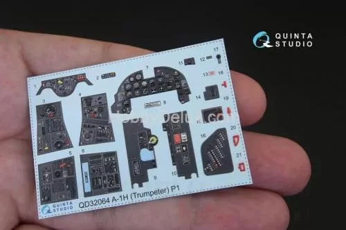 3D Декаль интерьера кабины A-1H Skyraider для модели Трубач