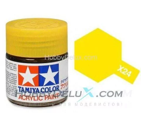 Краска акриловая Tamiya - X-24 Clear Yellow (прозрачная желтая)