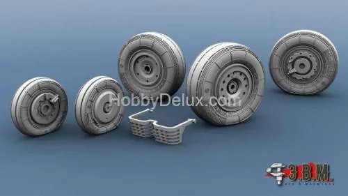 Миг-29 СМТ колеса шасси (два вида ступиц)1/72