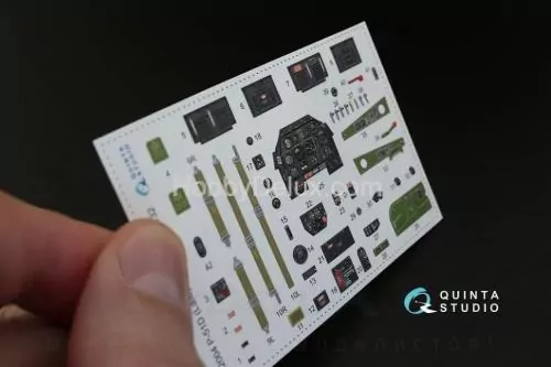 3D Декаль интерьера кабины P-51D поздний для модели Tamiya