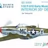 3D Декаль интерьера кабины P-51D ранний для модели Tamiya QD32005