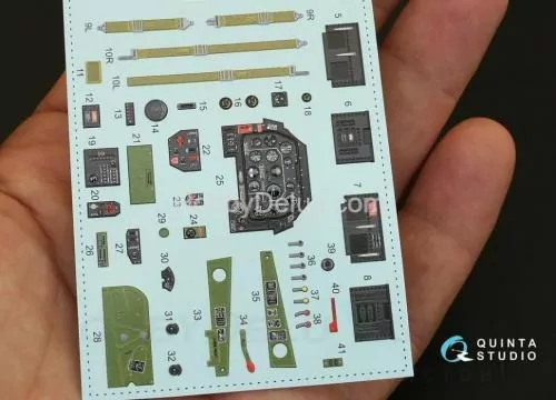 3D Декаль интерьера кабины P-51D ранний для модели Tamiya