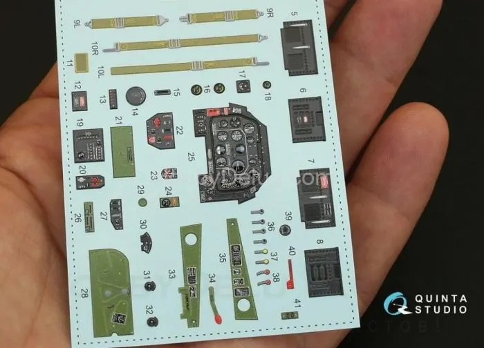 3D Декаль интерьера кабины P-51D ранний для модели Tamiya QD32005