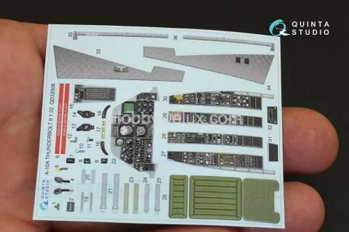3D Декаль интерьера кабины A-10A для модели Трубач