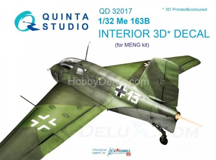 3D Декаль интерьера кабины Me 163B для модели Meng QD32017