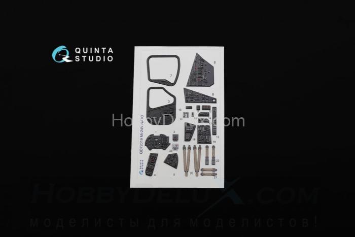 3D Декаль интерьера кабины Ми-24В НАТО (черные панели) QD72019