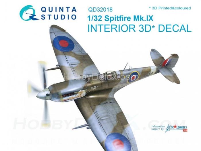 3D Декаль интерьера кабины Spitfire Mk.IX для модели Tamiya QD32018