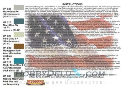 Набор красок Life Color -  CAMOUFLAGE SET US NAVY SET #2