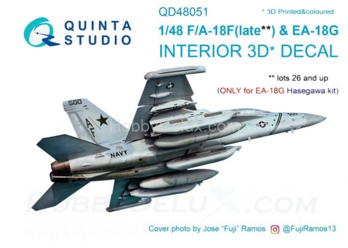 3D Декаль интерьера кабины F/A-18F late / EA-18G  для модели Hasegawa QD48051