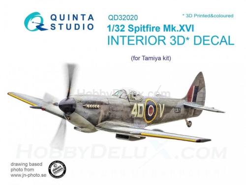 3D Декаль интерьера кабины Spitfire Mk.XVI для модели Tamiya