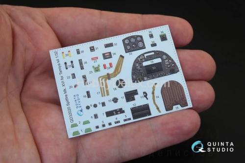 3D Декаль интерьера кабины Spitfire Mk.XVI для модели Tamiya