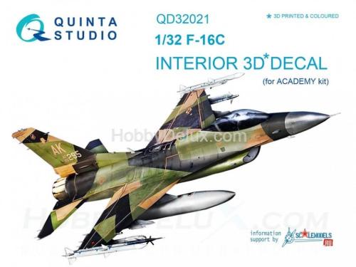 3D Декаль интерьера кабины F-16C для модели Academy