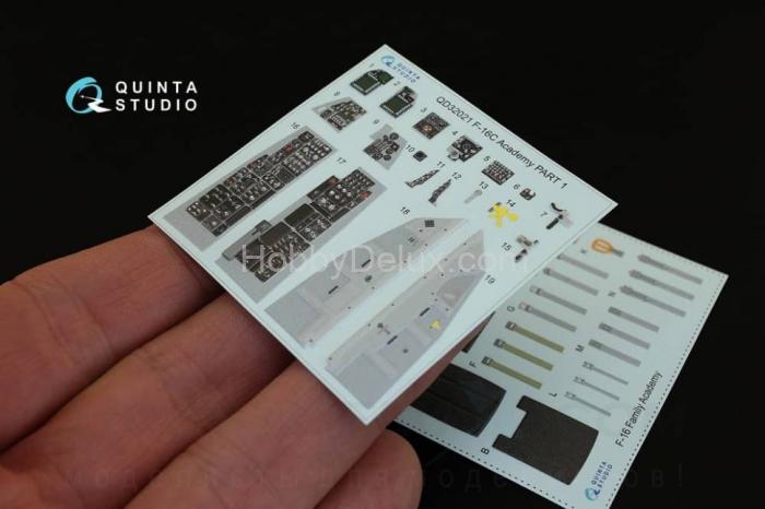 3D Декаль интерьера кабины F-16C для модели Academy QD32021