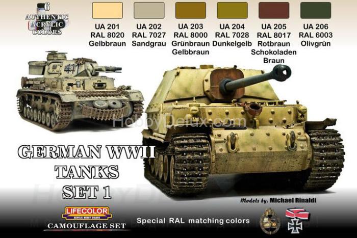 Набор красок Life Color -  GERMAN WWII TANKS SET #1 CS01