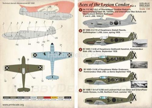 Декали Print Scale Aces of the Legion Condor Part 4