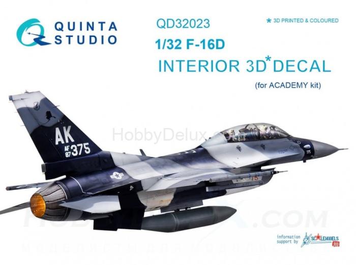 3D Декаль интерьера кабины F-16D для модели Academy QD32023