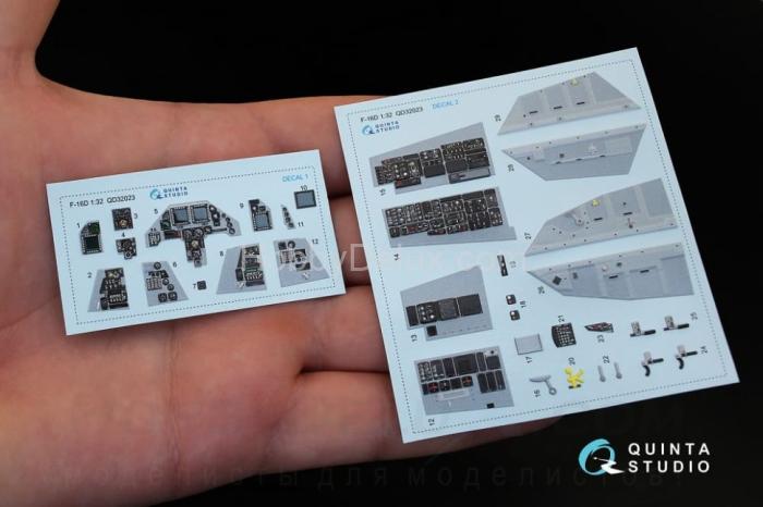 3D Декаль интерьера кабины F-16D для модели Academy QD32023