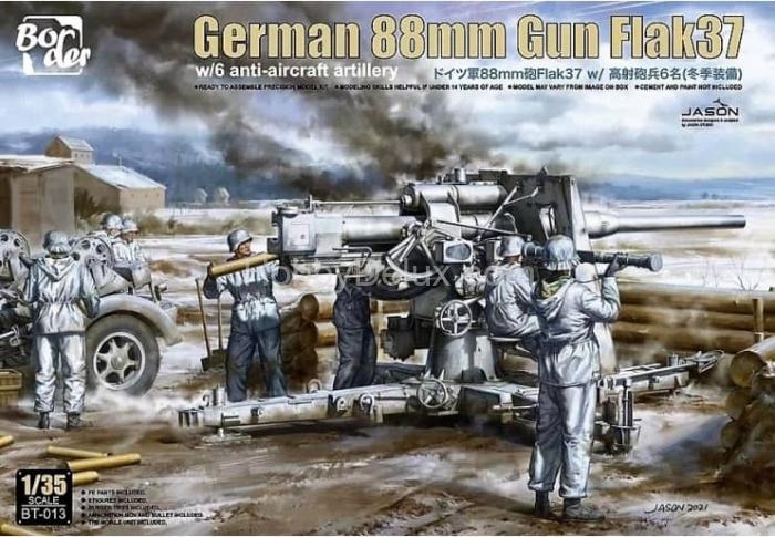 Border Model BT-013 German 88mm Gun Flak36 w/6 anti-aircraft artillery crew BT013