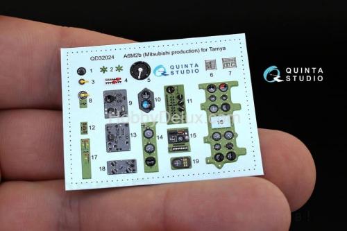 3D Декаль интерьера кабины A6M2b Mitsubishi prod. для модели Tamiya