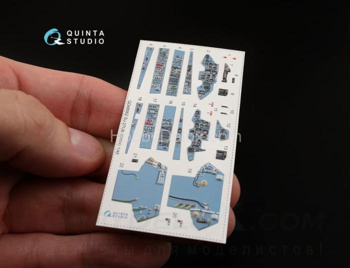 3D Декаль интерьера кабины Су-27УБ для модели GWH QD48062