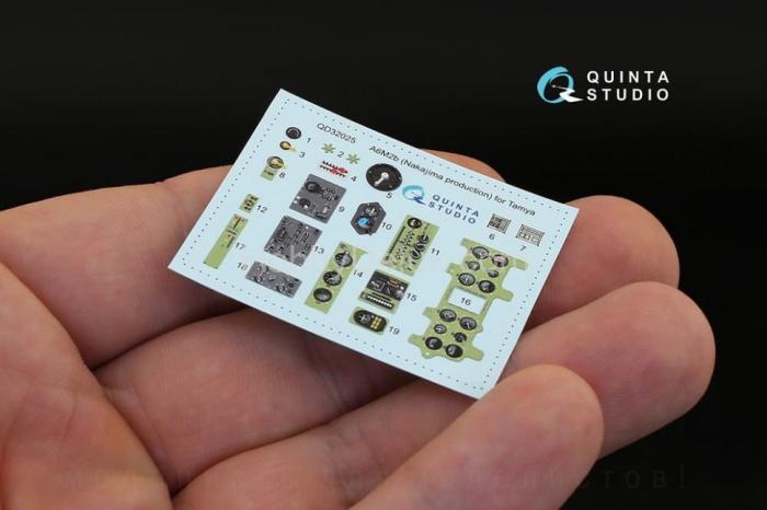 3D Декаль интерьера кабины A6M2b Nakajima prod. для модели Tamiya QD32025