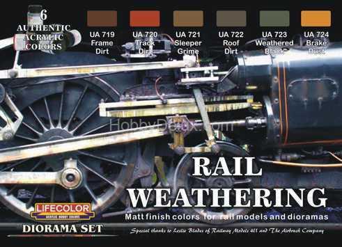 Набор красок Life Color -  WEATHERING OF TRAINS CS21