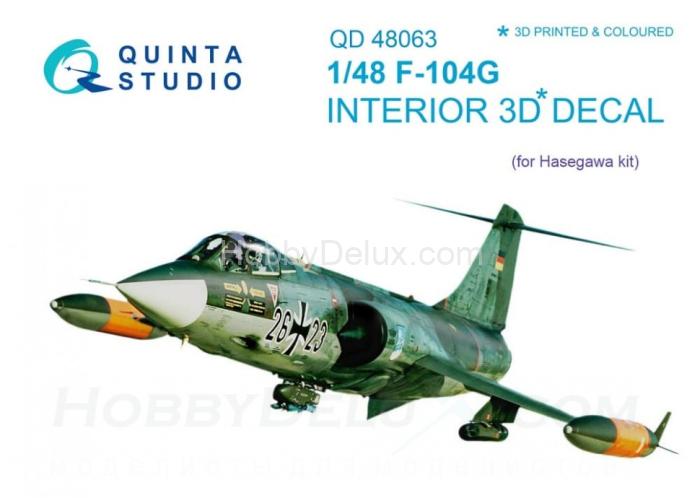 3D Декаль интерьера кабины F-104G  для модели Hasegawa QD48063