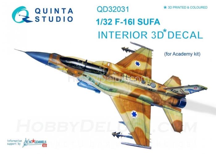 3D Декаль интерьера кабины F-16I для модели Academy QD32031