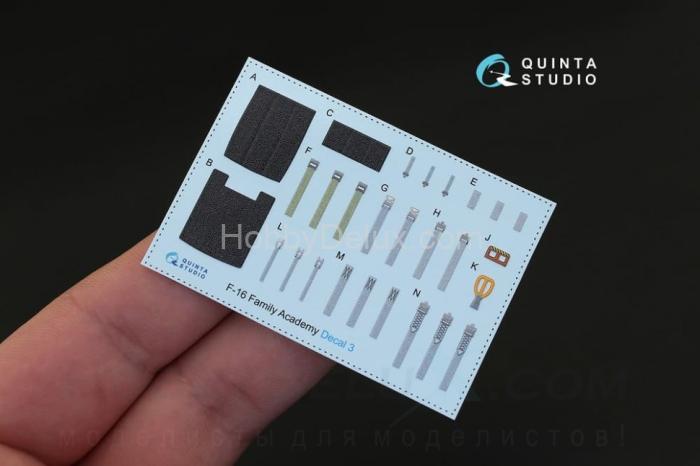 3D Декаль интерьера кабины F-16I для модели Academy QD32031