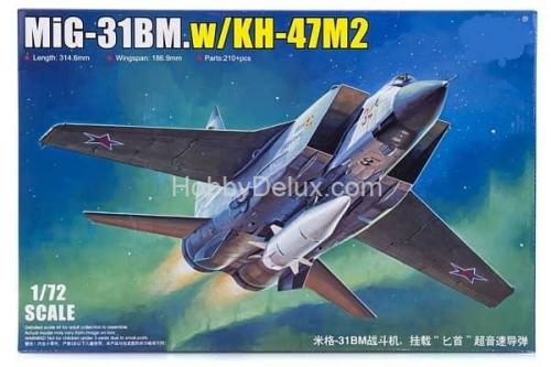Сборная модель самолет МиГ-31БМ с ракетой Х-47М2
