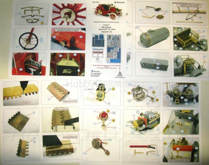 Набор деталировки для Ford-T пожарная машина от ICM (без литья) МД024202